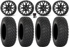 ITP Hurricane 15" Wheels Black 33" RT320 Tires Can-Am Commander Maverick