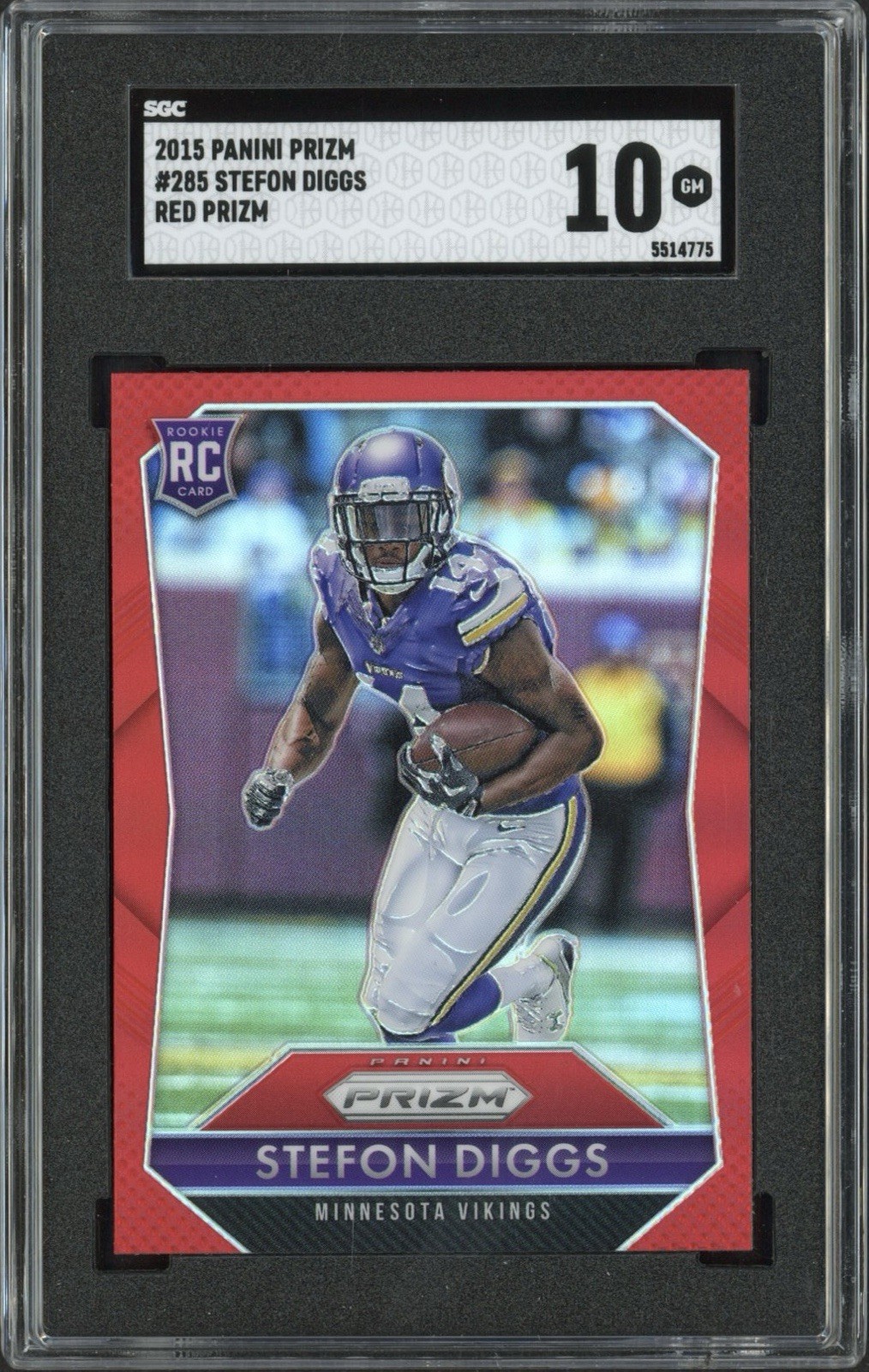 2015 Panini Prizm Stefon Diggs Red Prizm Rookie RC #285 SGC 10 GEM MT Texans