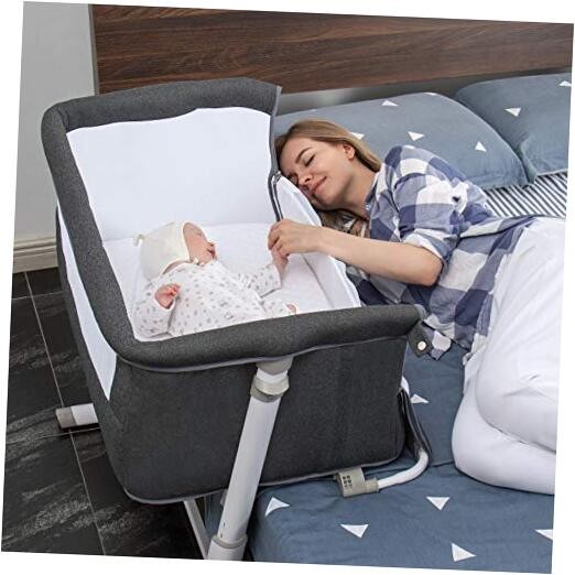 Baby Bassinet, Bedside Sleeper,Baby Bed to Bed,Babies Crib Bed, Dark Grey