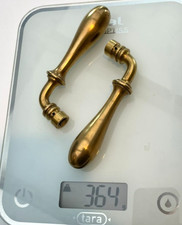 Paire poignee de porte  bequille en laiton massif carré de 7 mm