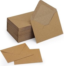 100 Pack 4 x 2.75" Mini Envelopes 120GSM Gift Card Kraft Small, Kraft-100