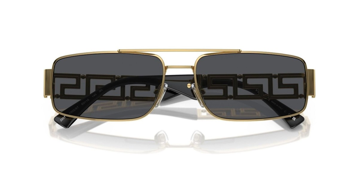 NEW VERSACE VE2257 1002/87 UNISEX SUNGLASSES VERSACE VE2257 100287 NEW VE 2257 Versace VE2252 100287 Gold Sunglasses for Man – LookerOnline main image 2