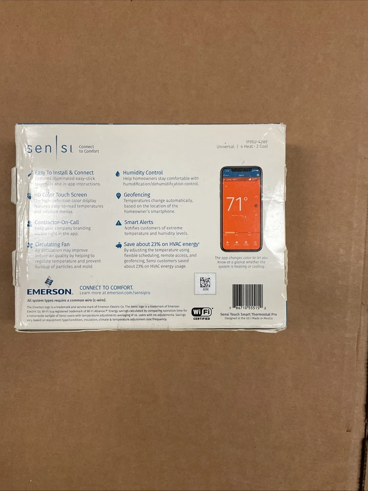 White-Rodgers 1F95U-42WF - Sensi™ Touch Wi-Fi Smart Thermostat - Image 2 of 3