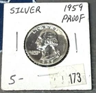 1959 Silver Washington Quarter Gem Proof  Lustrous