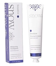 SNOW Sensitive Teeth Whitening Toothpaste, Soothing Mint, Fluoride Free 3.4oz