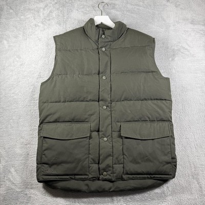 Cabelas Vest Mens Medium Tall Green Premier Northern Goose Down Fleece Lined