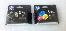 Genuine HP 67XL Black Tri Color Ink Cartridge Combo EXP: 7/27