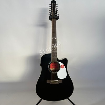 Cutaway 12 String Acoustic Electric Guitar Solid Spruce Top Bone Nut Fishman 301