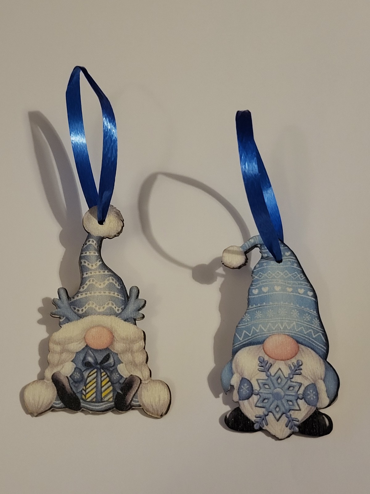 Gonks Christbaumschmuck Holz Nordische Wichtel Tomte Skandinavisch Folk X2