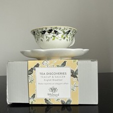 Whittard Tea Discoveries Cup & Saucer English Breakfast White / Green & Birds