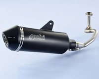 Polini 190.0076 Maxi-Scooter Komplett Auspuffanlage - Aluminium Schwarz Vespa