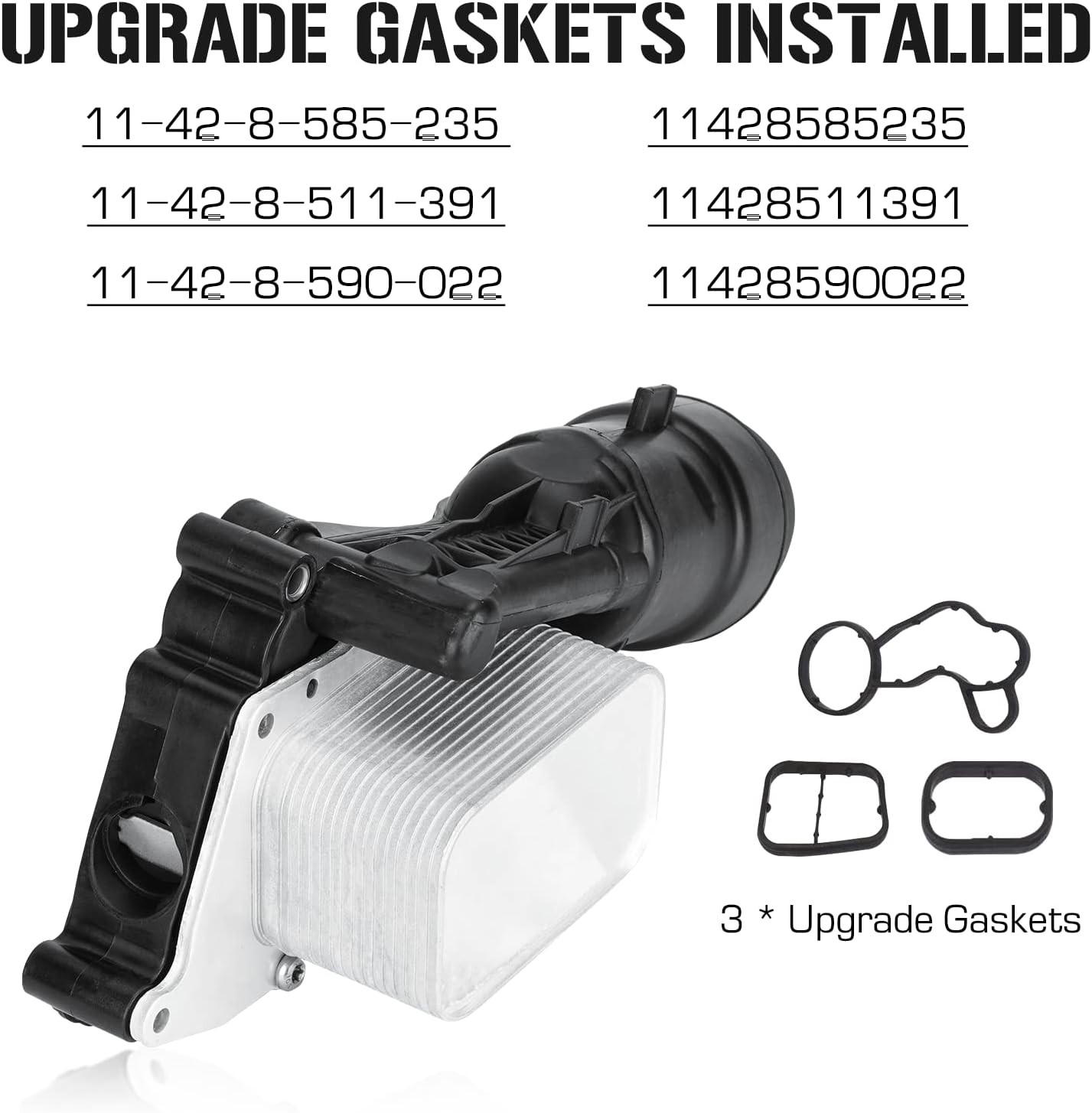 11428585235 Engine Oil Cooler Filter Housing Assembly, Fits BMW i8 X1 X2 1.5L 2.