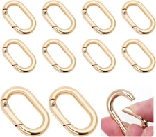 10PCS Mini Spring Key Ring Carabiner Clips Oval Snap Hooks for Bags Keychains