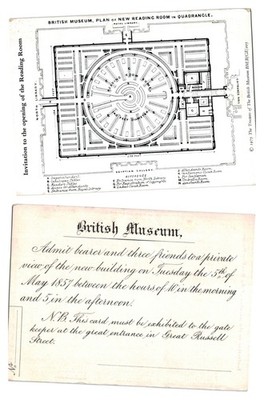 Postkarte - British Museum Lesesaal Plan 1975 Museumsshop Ausgabe UNBESPIELT