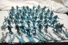Vintage Civil War Union Soldiers Marx Playset Figures Large Group Light Blue