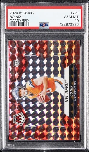 2024 PANINI MOSAIC CAMO RED #271 BO NIX PSA 10