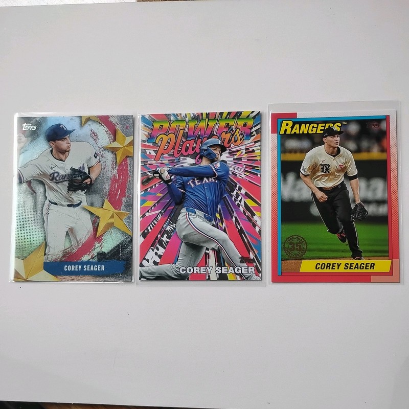 Corey Seager 2025 Topps X3 Insrts Power Players/Stars MLB/'90-35th Anniv.Rangers