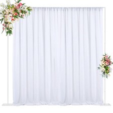 10 FT Backdrop Stand Heavy Duty Pipe and Drape Kit, Adjustable White Backdrop...