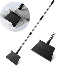 Snow Shovel and Ice Scraper - 11" Wide, 53" Adjustable Handle