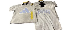 Adidas Three 3 Pc Shorts  Shirt Set  Girl's Size 6  Purple  Gray  White