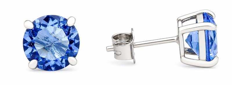 LAB CREATED 7.82 Cts TANZANITE EARRINGS .925 Sterling Silver- NEW WITH TAG