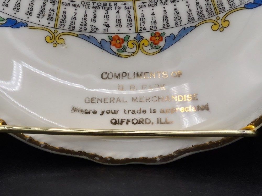 Vintage 1929 Calendar Advertising Plate, 7
