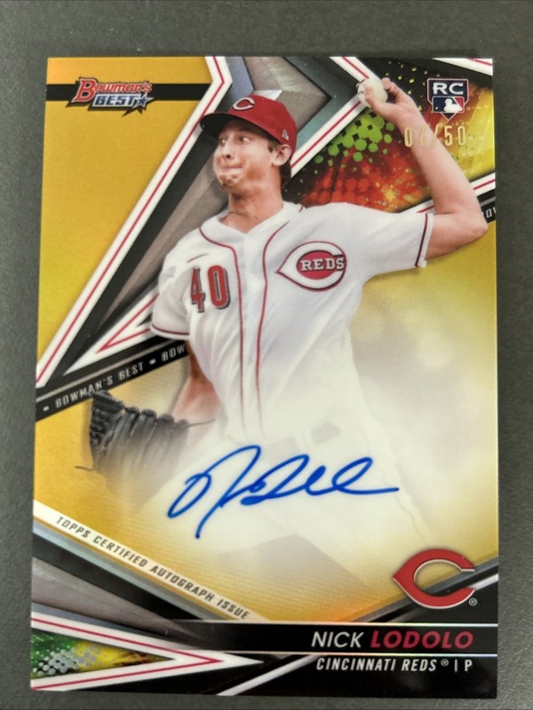 2022 Bowman Best Nick Lodolo Autograph  /50 Auto RC