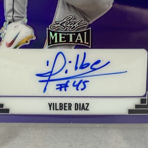 YILBER DIAZ SP SSP RC AUTO 2024 Leaf Metal SERIAL # /15 Purple Card DIAMONDBACKS - Picture 9 of 14