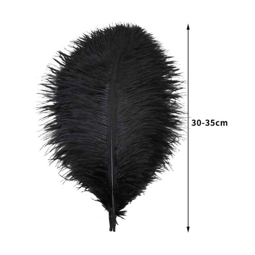 50pcs Natural Black Ostrich Feathers 12-14inch Wedding Party Centerpieces Decor - Picture 2 of 12