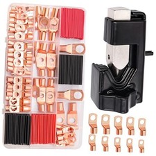 160PCS Battery Cable Ends with Hammer Lug Crimper 160PCS kit Crimper Tool
