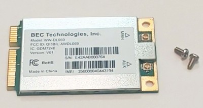 RARE BEC 4G LTE mPCIe WW-DL060 Azurewave QI3BIL-AWDL060 Billion Electric Co