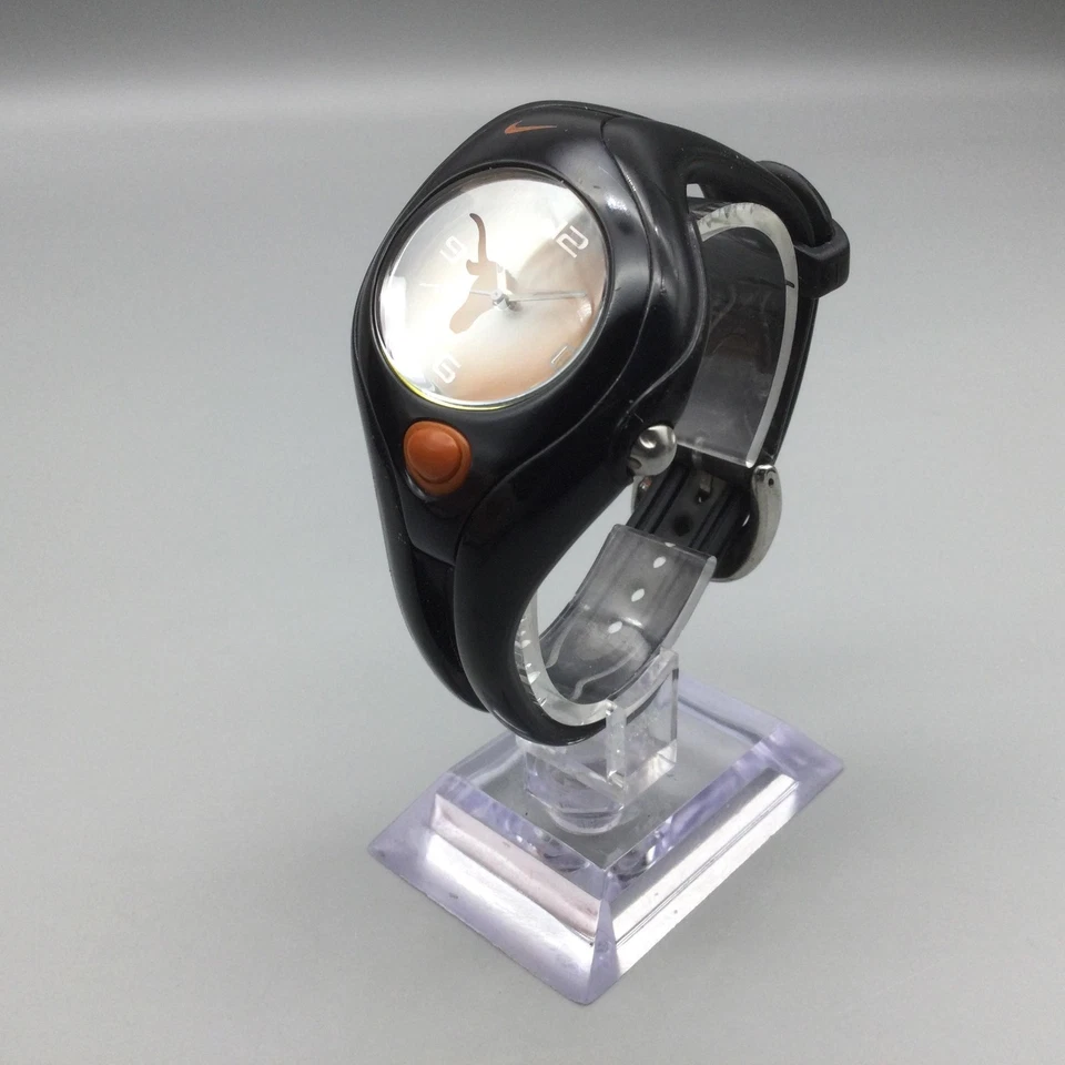 Nike Triax Texas UT Longhorns Reloj Hombre 41mm Negro Naranja Retroiluminación Batería Nueva Foto 3 de 4