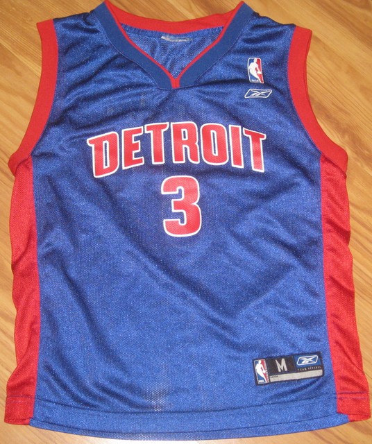 DETROIT PISTONS BIG BEN WALLACE JERSEY REEBOK YOUTH MEDIUM M MED MD 10