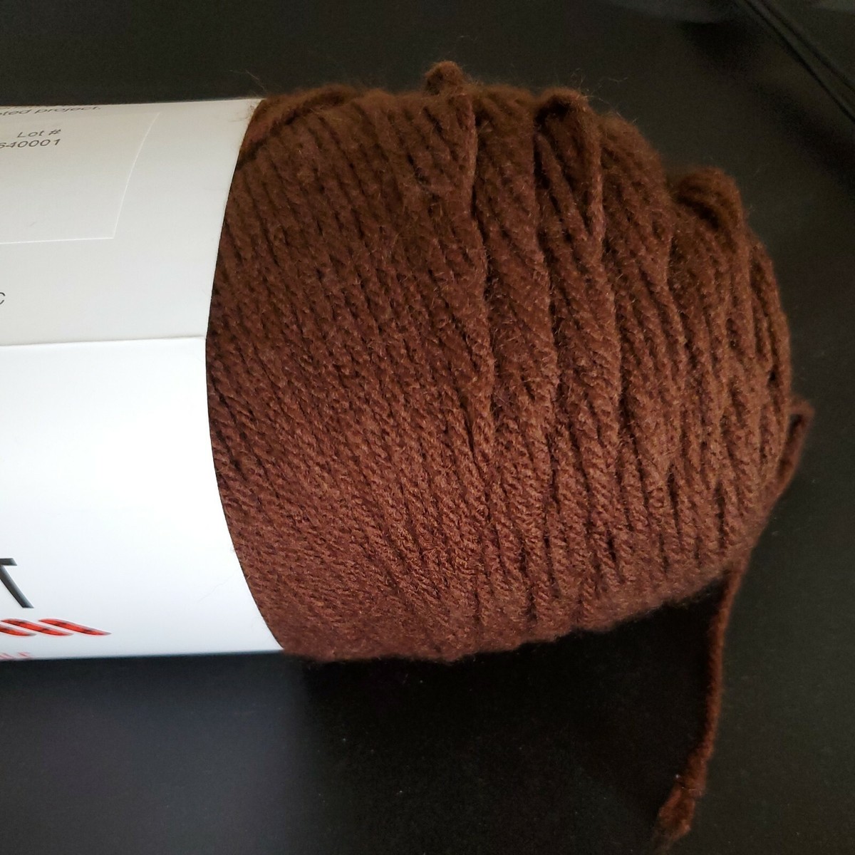 Big Twist Value Yarn 100% Acrylic Chocolate Brown Dye Lot 654209