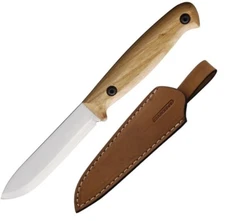 BPS Knives Compact Camping Fixed Knife 3.75" 1066 Steel Full Blade Walnut Handle