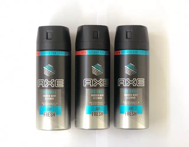 3 x Axe Lynx Deodorant Body Spray 150ml Marine Musk Africa You Black Apollo