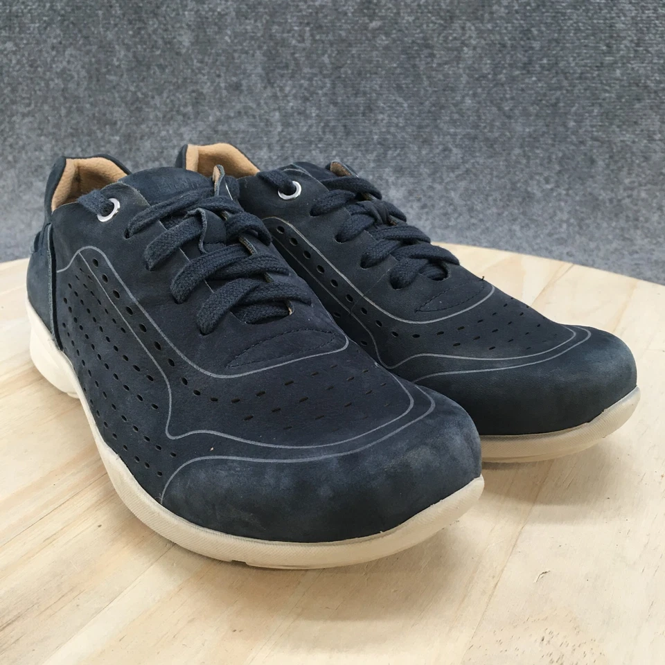 Earth 鞋女式 6.5 D Relief Pro 休闲系带牛津运动鞋蓝色皮革 — 第 3/4 张图片