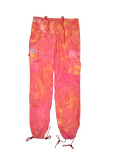 UFO Pants Size XS Cargo Pink Tie Dye Rave Baggy Parachute Tie 30x31 Vintage