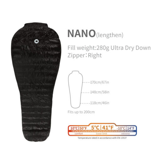 AEGISMAX NANO Goose Down Mummy Sleeping Bag Ultralight Splicable for Camping - Picture 11 of 13
