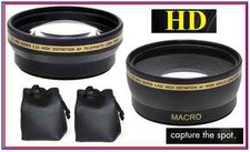 Pro Hi Def 2-Pc Kit Wide Angle  Telephoto Lens Set For Olympus Pen E-P5