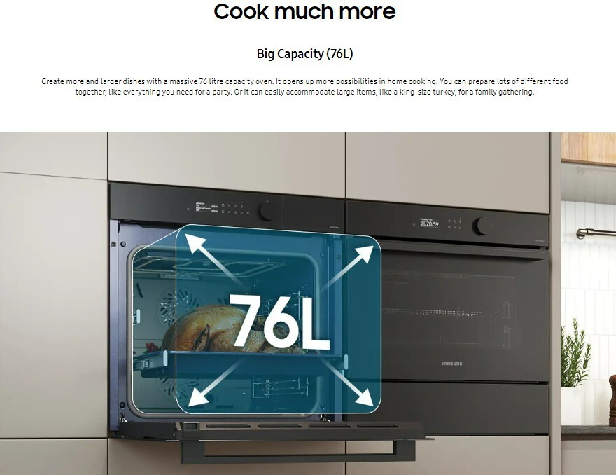 Samsung NV7B5675WAK Series 5 Smart Oven with Steam Assist Cooking