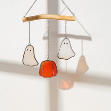 Halloween Ghost Suncatcher, Halloween Suncatcher, Ghost Glass Art