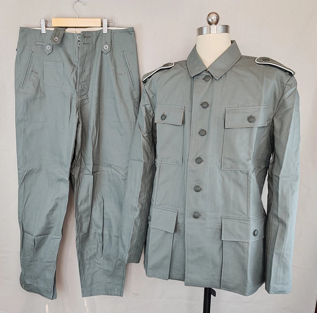 SIZE XL GERMAN WH EM HBT GREY COTTON M43 FIELD TUNIC