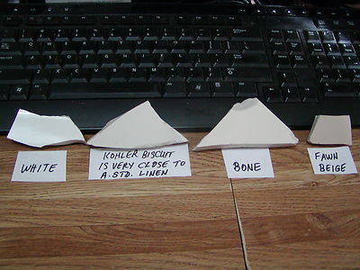 Chip Sample Kit of  American Standard Colors of Bone, White, Fawn Beige, Linen