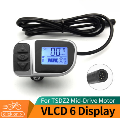 E-bike Mid Drive Motor VLCD6 LCD Display with 6Pin Waterproof Connector Plug