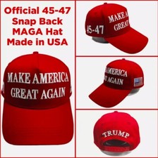 Red  White Official Trump 45-47 Make America Great Again 2024 MAGA Hat