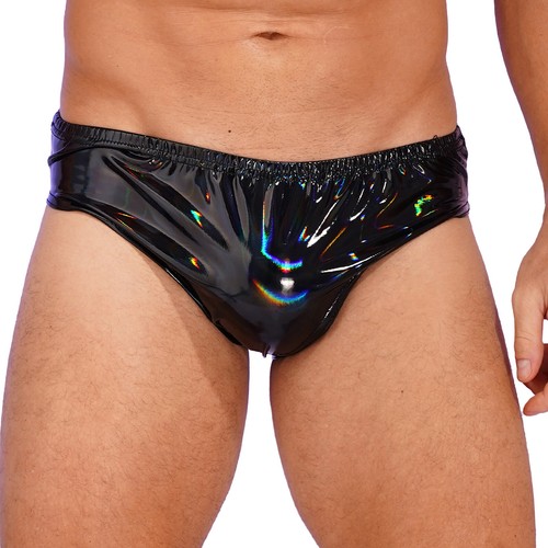 Slip uomo sexy pelle intimo wet look elastico in vita mutande lingerie - Foto 57 di 87