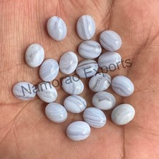 Natural Blue Lace Agate Oval 4x6 mm to 15x20 mm Cabochon Loose Gemstone Lot
