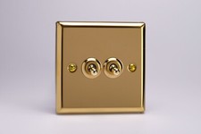 Varilight Classic Victorian Brass Toggle Light Switches 1/2-Way & Intermediates