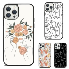 For Samsung Galaxy Motorola Apple iPhone Abstract Line Face Anti scratch Cover